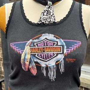 Vintage 90s Harley lace trim tank